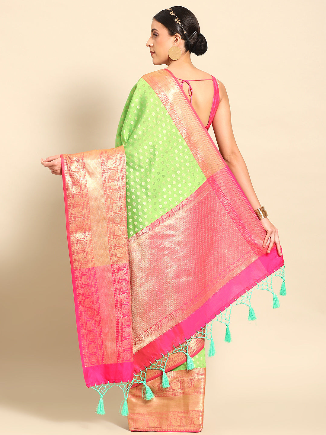 Ethnic Motifs Kanjeewaram Art Silk Saree