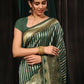 Kanchipuram Soft Silk Zari Woven Striped Saree