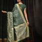Kanchipuram Soft Silk Zari Woven Striped Saree