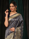 Kanchipuram Soft Silk Zari Woven Striped Saree