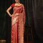 Kanchipuram Soft Silk Zari Woven Striped Saree