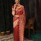 Kanchipuram Soft Silk Zari Woven Striped Saree
