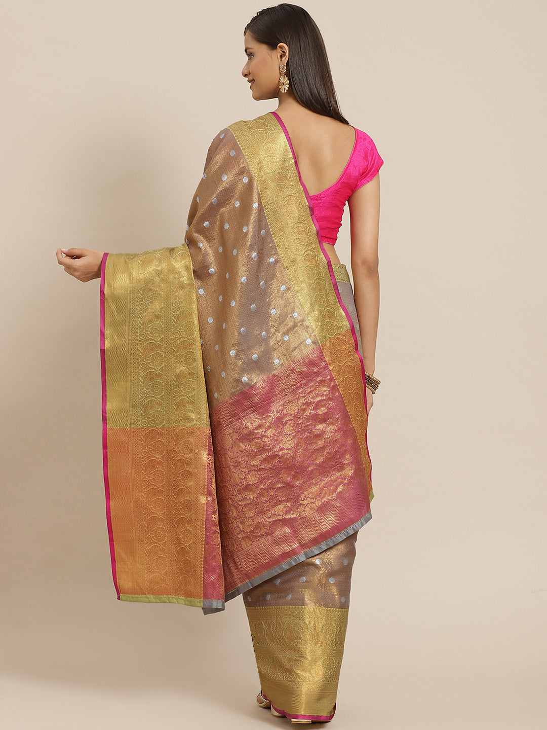Pure Banarasi Silk Saree With Unstiched Blouse Piece