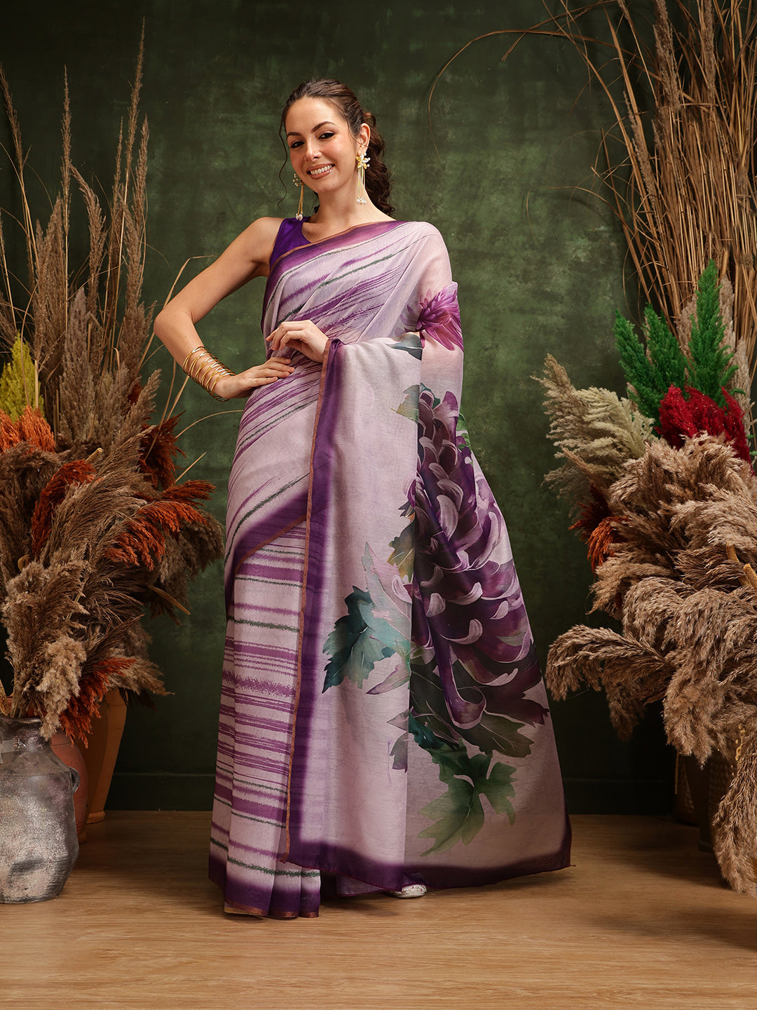 Women's Cotton Silk Digital Printed Saree