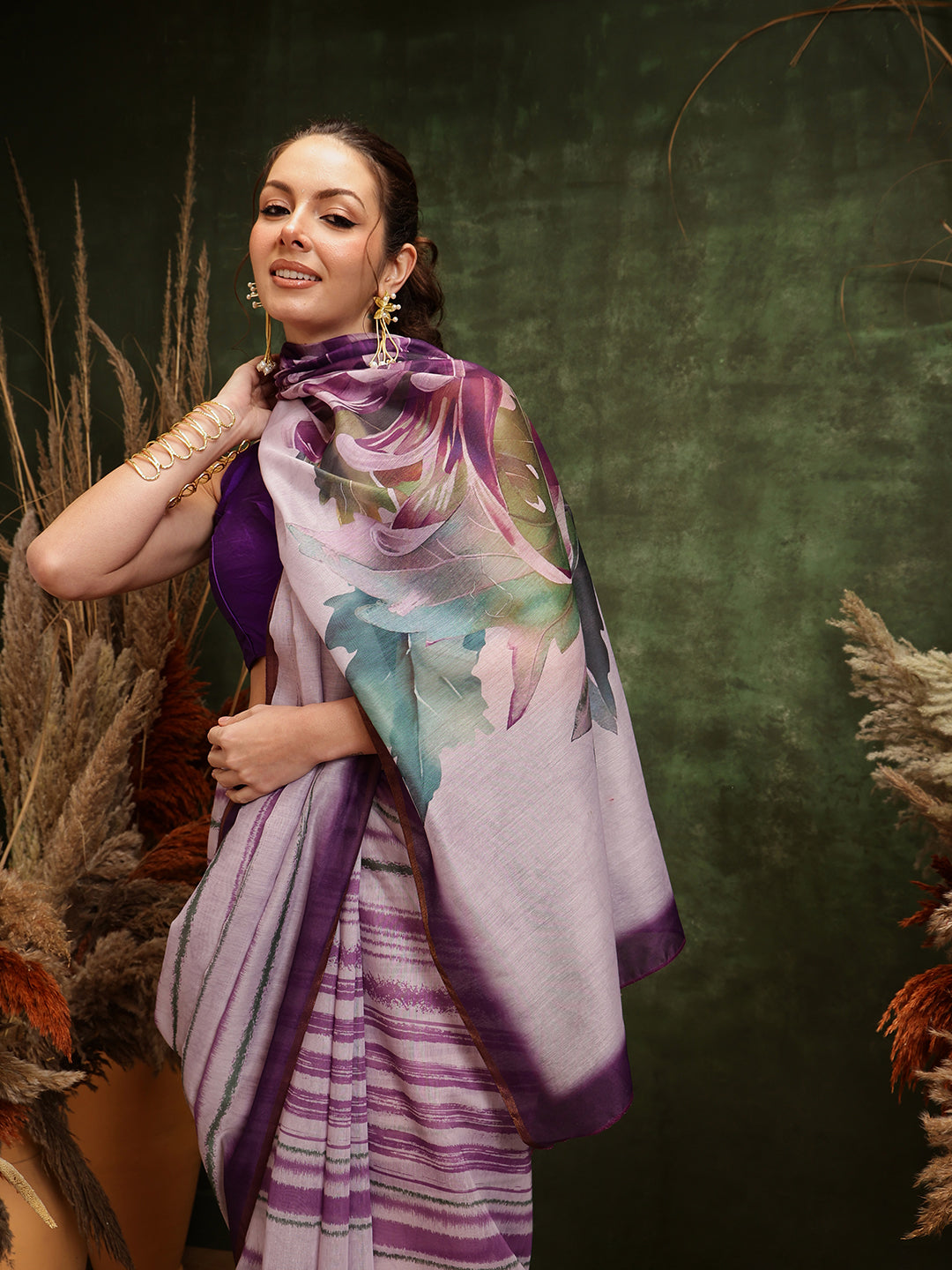 Women's Cotton Silk Digital Printed Saree