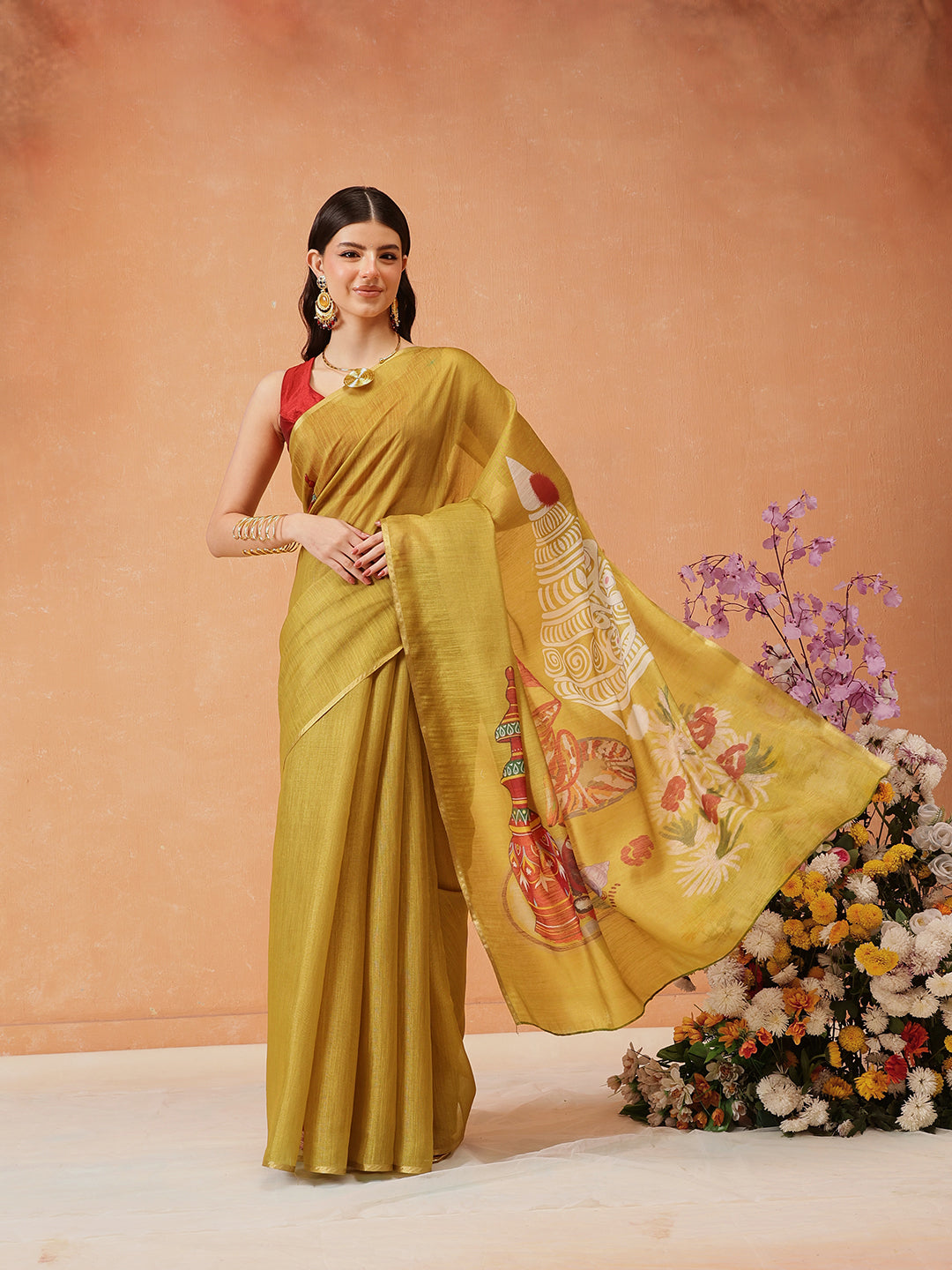 Women's Cotton Silk Digital Printed Saree