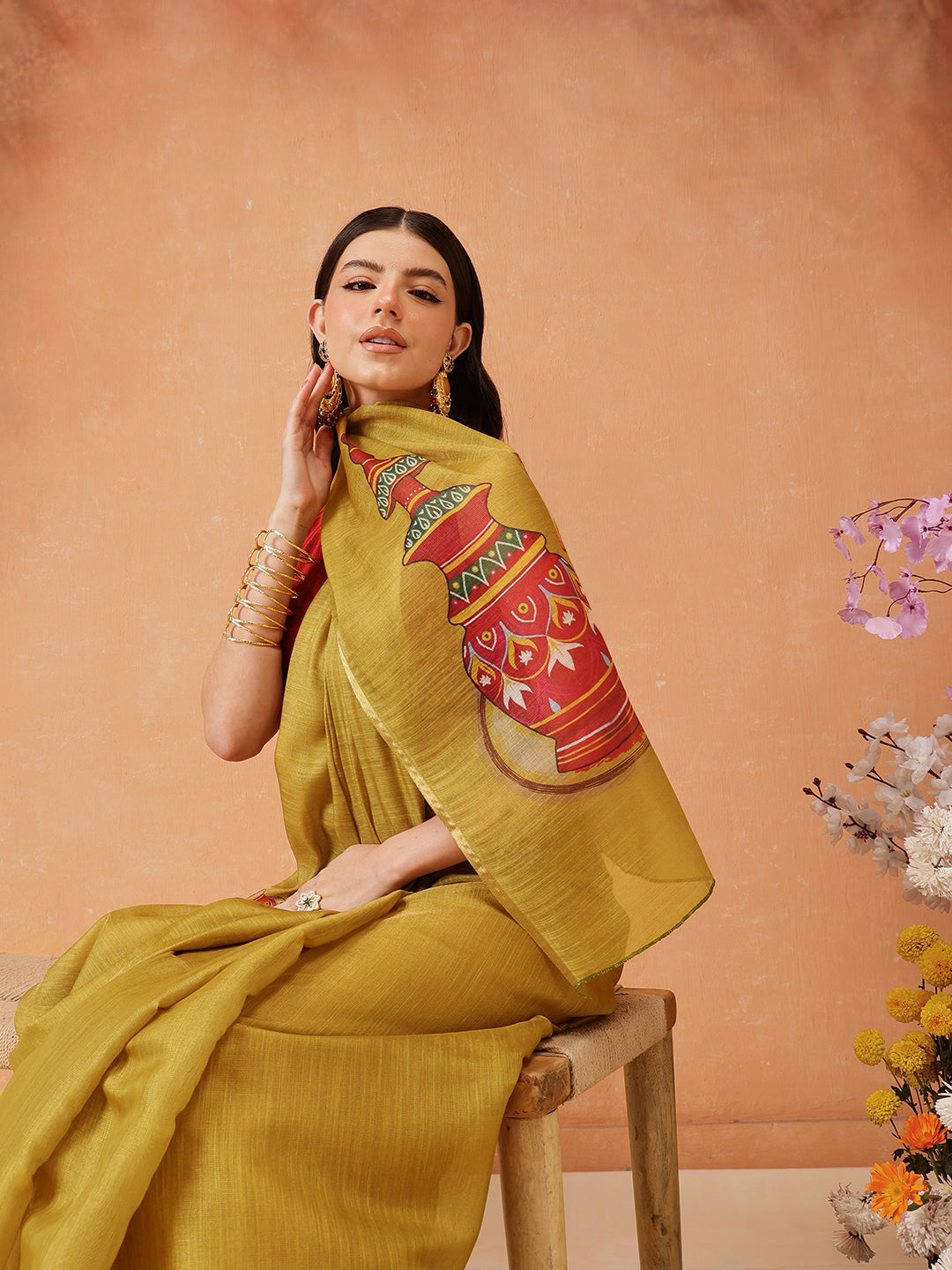 Women's Cotton Silk Digital Printed Saree