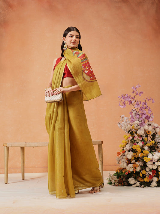 Women's Cotton Silk Digital Printed Saree