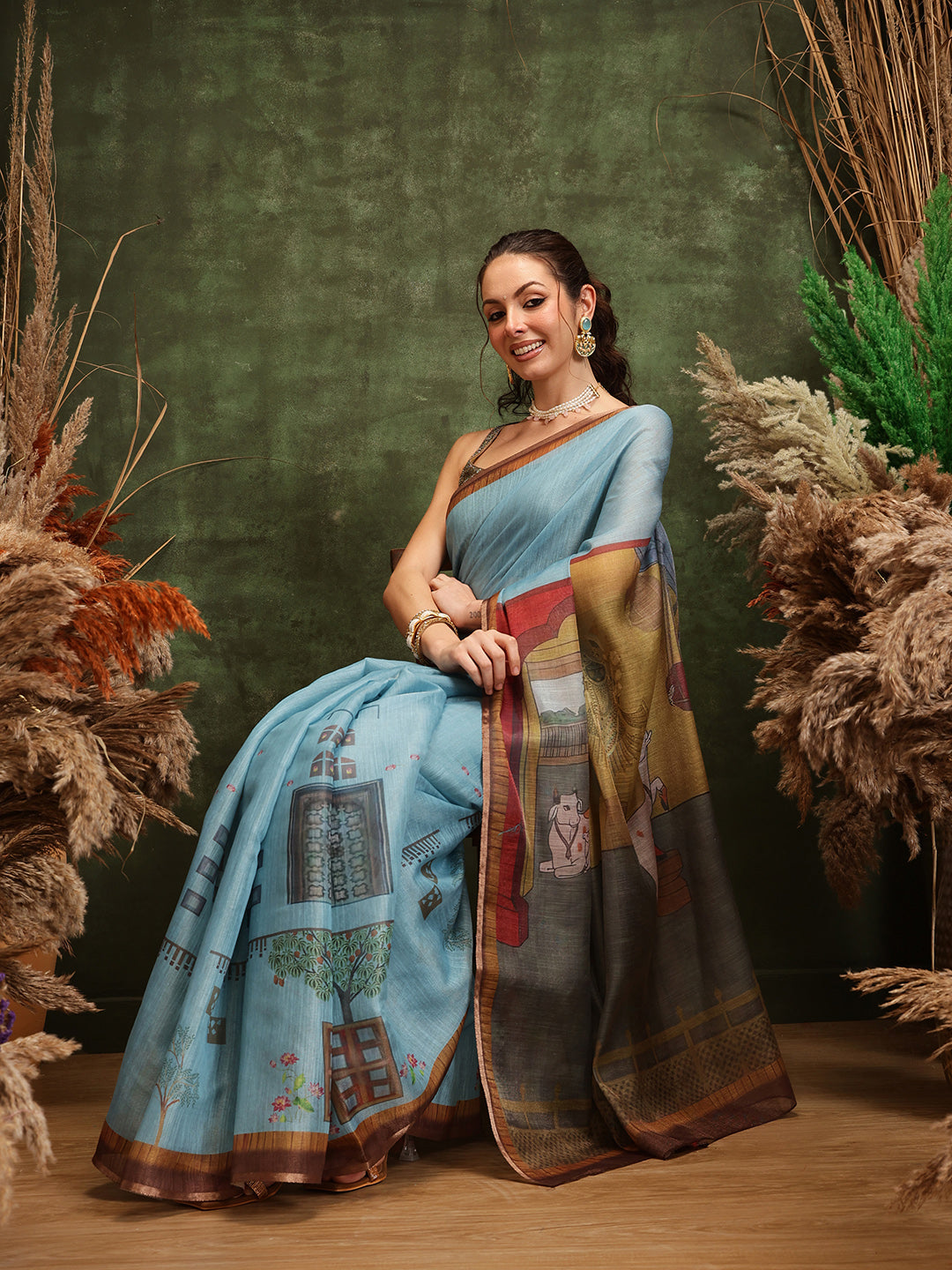 Women's Cotton Silk Digital Printed Saree
