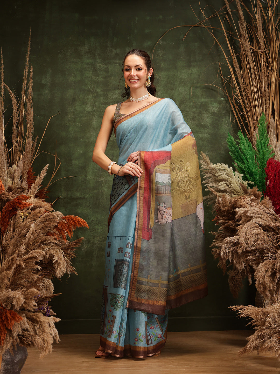 Women's Cotton Silk Digital Printed Saree