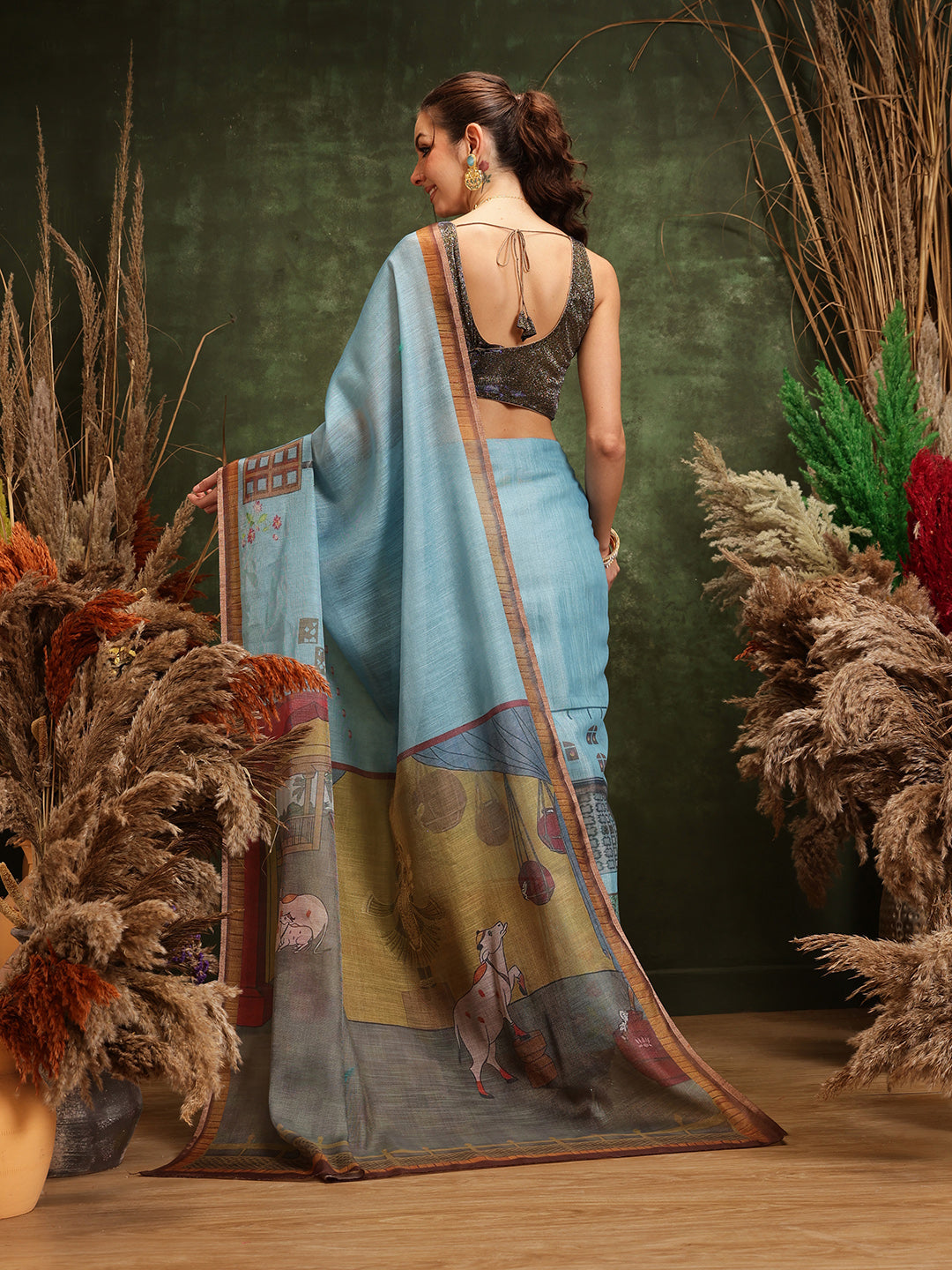 Women's Cotton Silk Digital Printed Saree