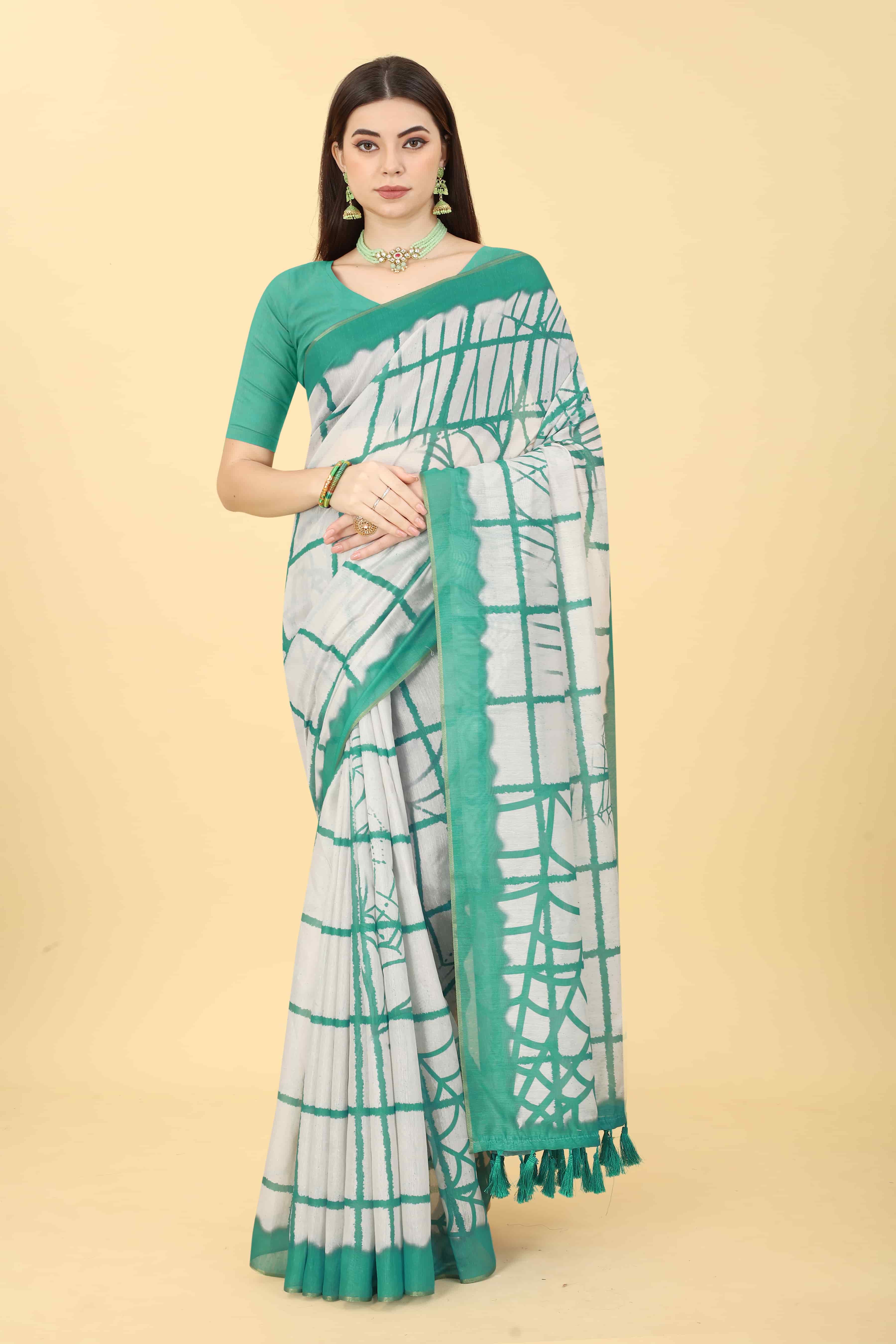 Chanderi Tie And Dye Digital Printed Saree