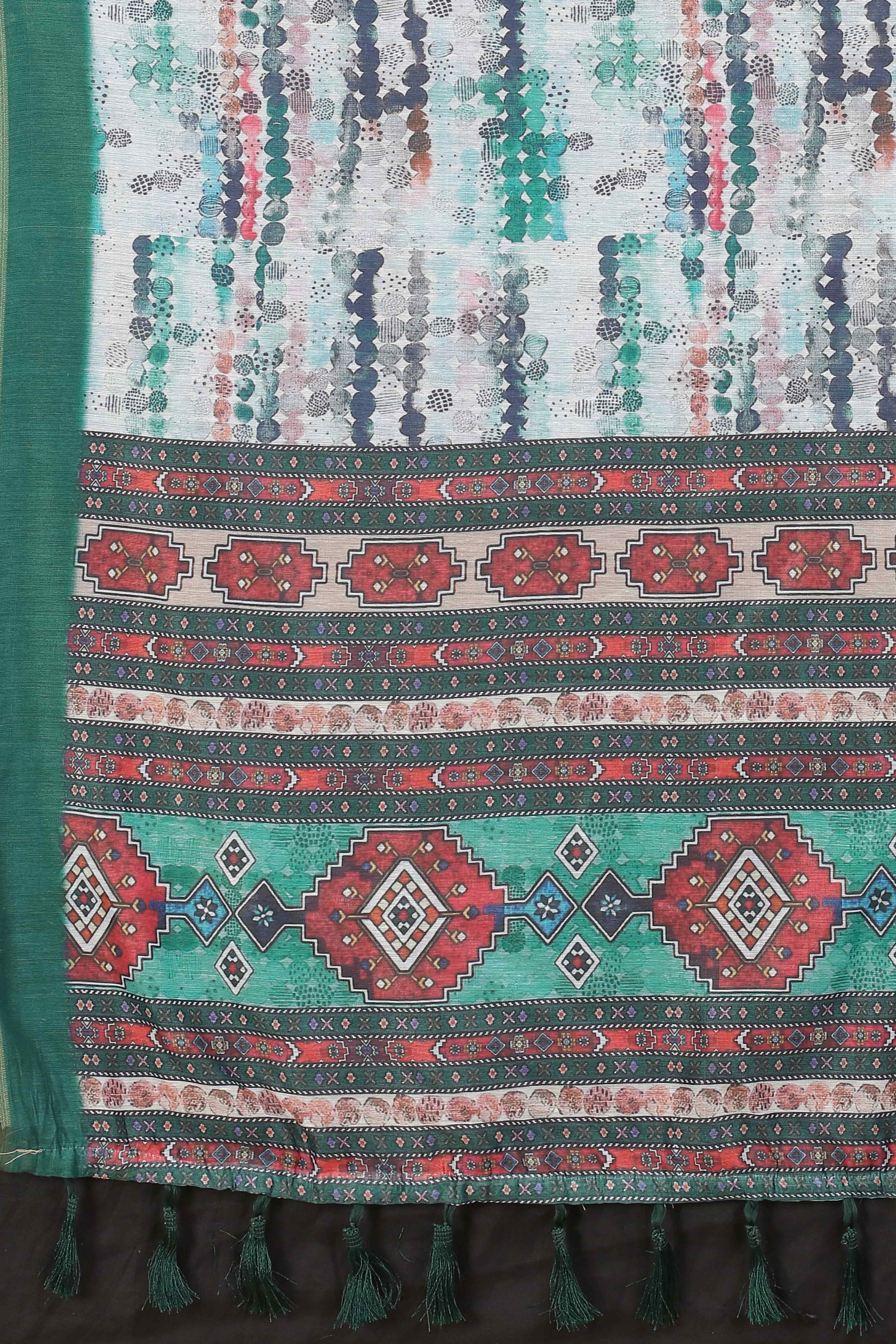 Chanderi Tie And Dye Digital Printed Saree