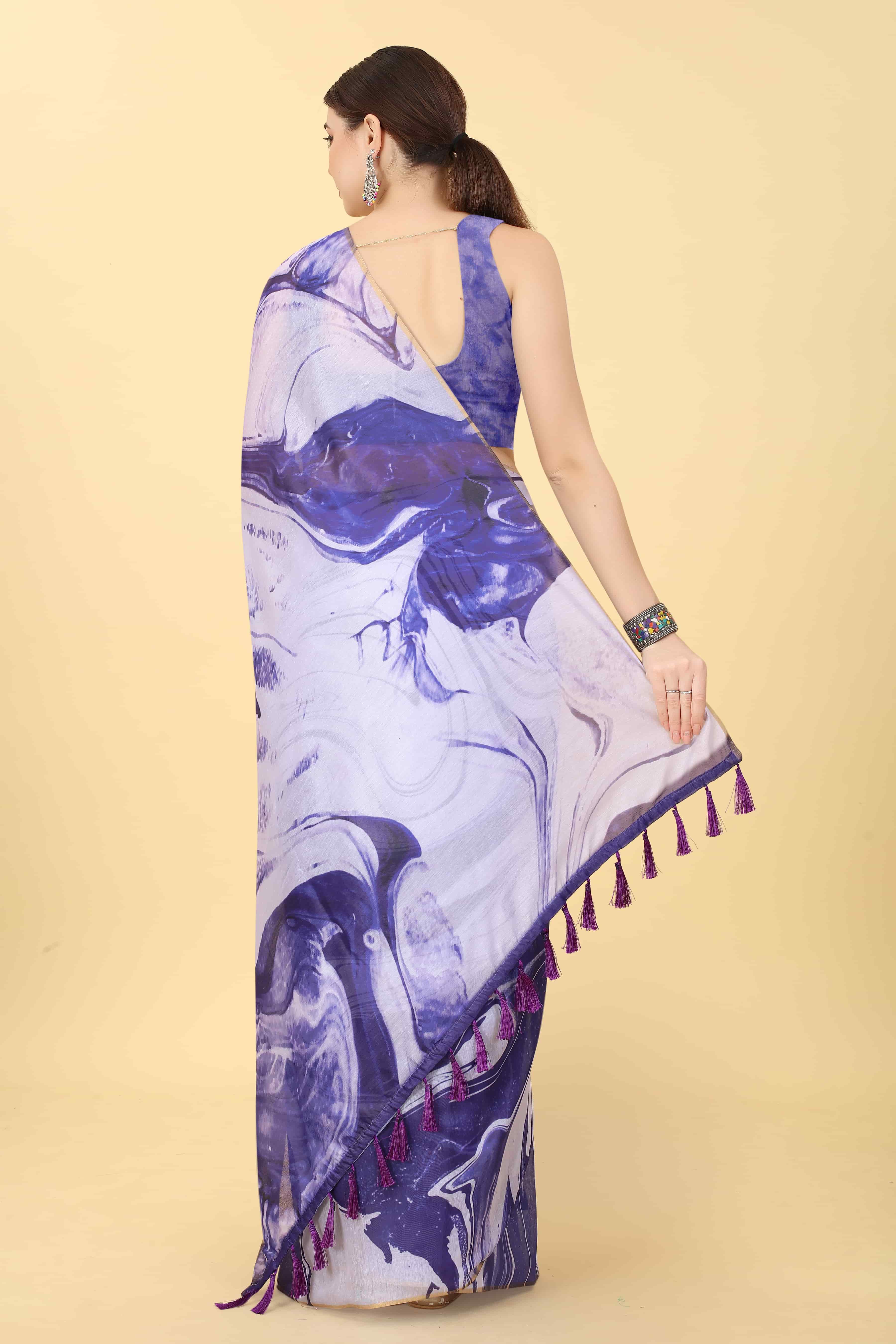 Chanderi Tie And Dye Digital Printed Saree