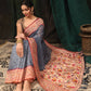Women's Cotton Blend Paithani Animal Digital Printed Saree