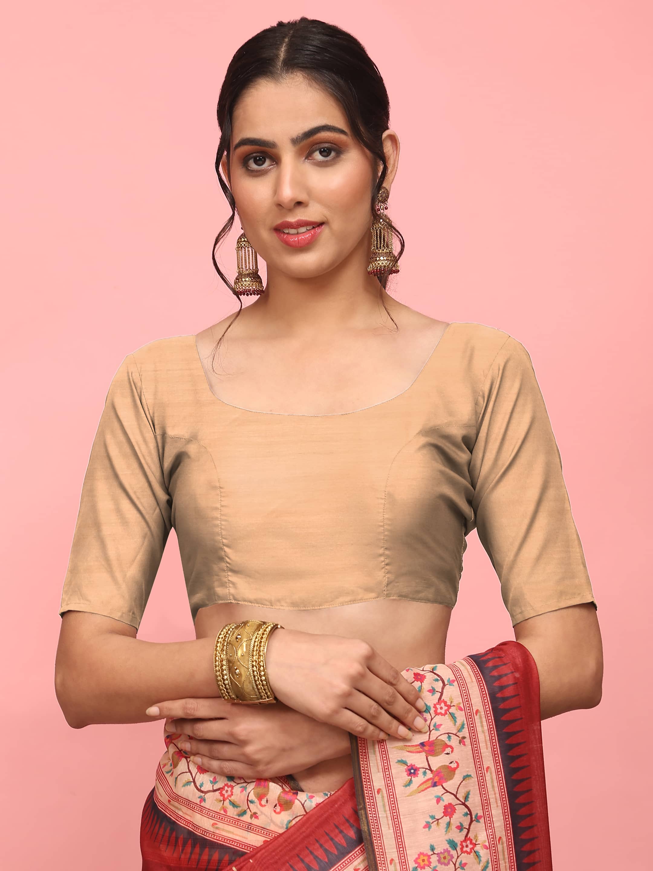 Women's Cotton Blend Paithani Animal Digital Printed Saree