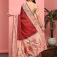 Women's Cotton Blend Paithani Animal Digital Printed Saree