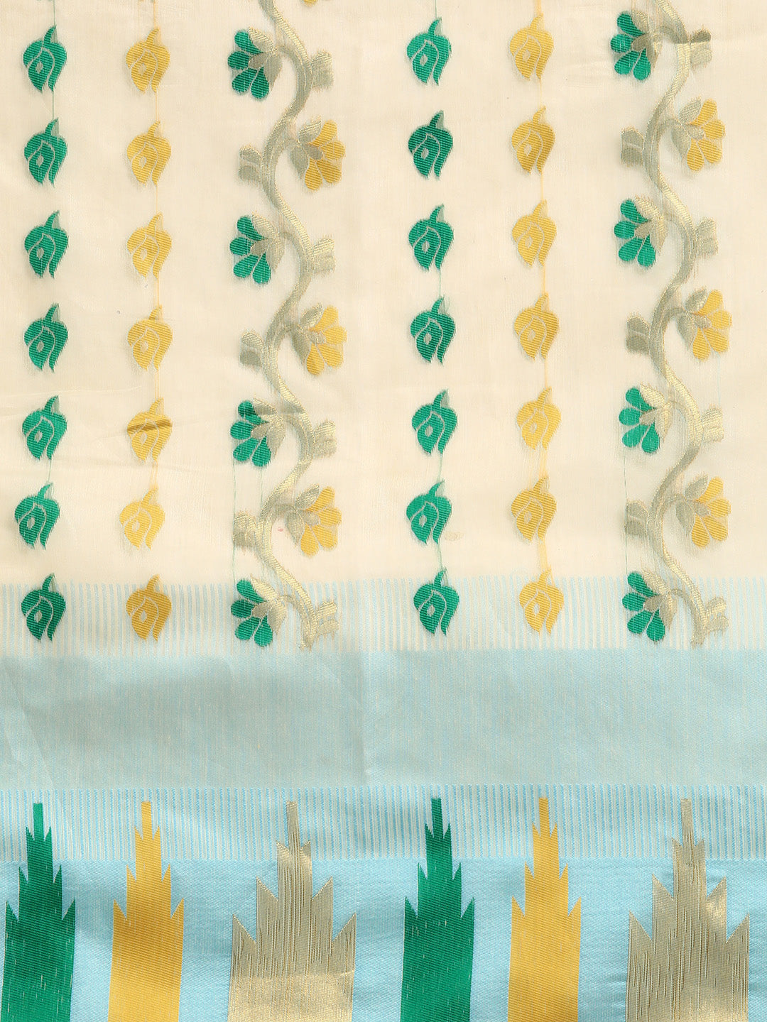 Floral Woven Thread Pure Cotton Jamdani Tant Saree