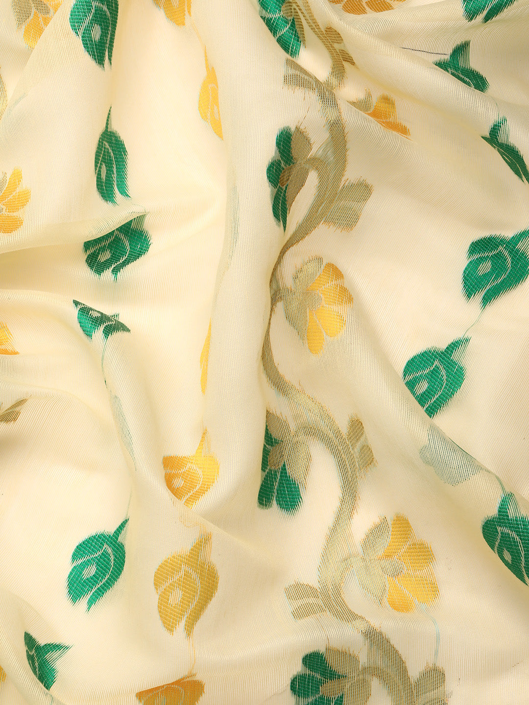 Floral Woven Thread Pure Cotton Jamdani Tant Saree