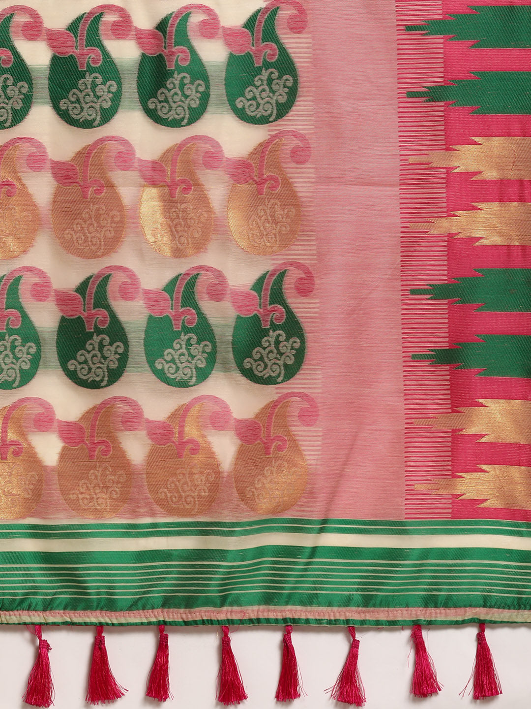 Floral Woven Thread Pure Cotton Jamdani Tant Saree