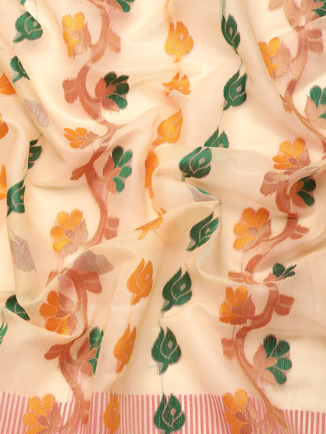 Floral Woven Thread Pure Cotton Jamdani Tant Saree