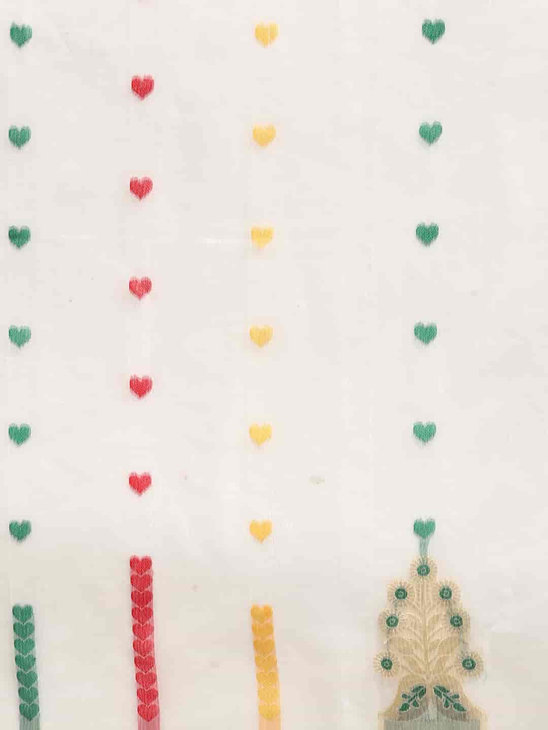 Woven Design Ethnic Motifs Phulkari Pure Cotton Jamdani Saree