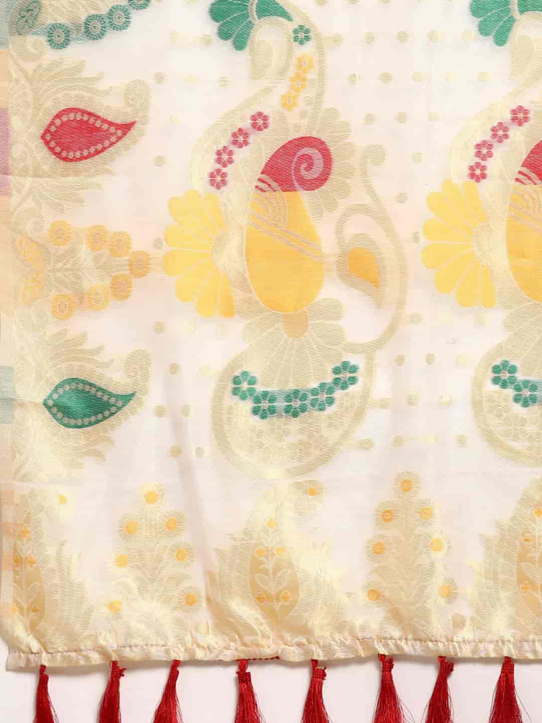 Woven Design Ethnic Motifs Phulkari Pure Cotton Jamdani Saree