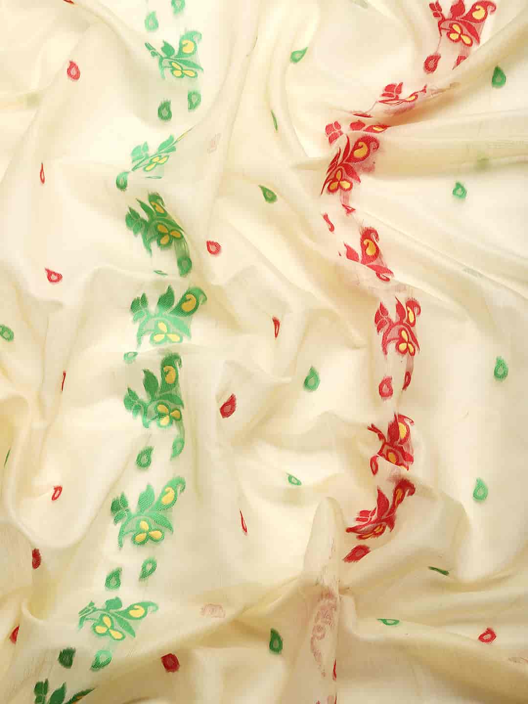 Woven Design Ethnic Motifs Phulkari Pure Cotton Jamdani Saree