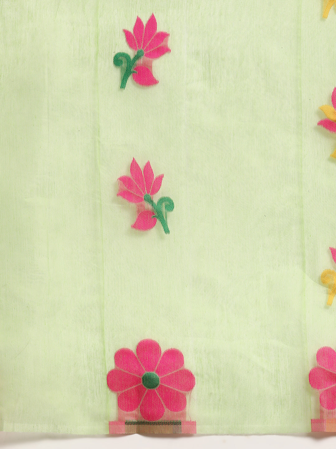 Woven Design Ethnic Motifs Phulkari Pure Cotton Jamdani Saree