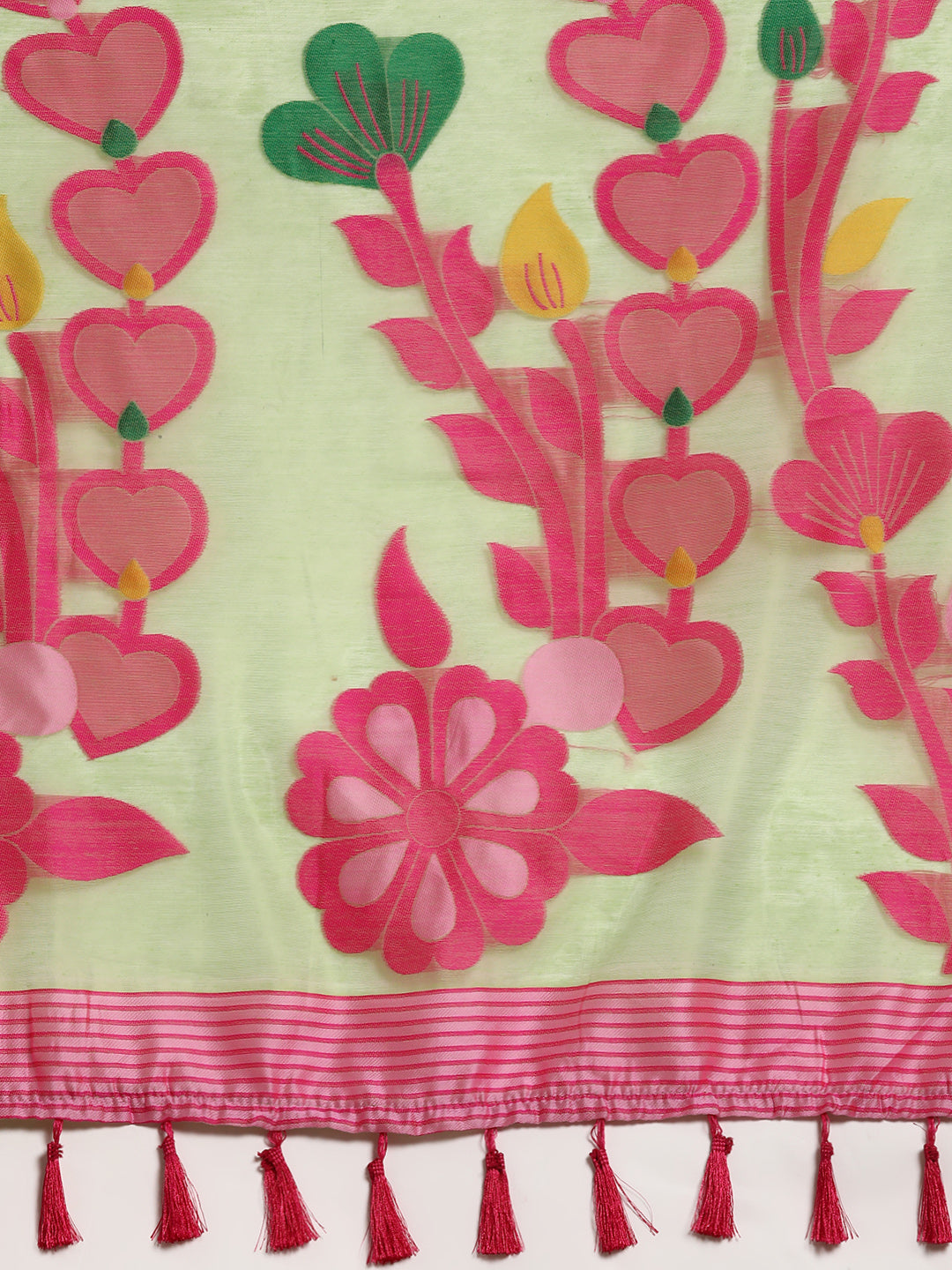 Woven Design Ethnic Motifs Phulkari Pure Cotton Jamdani Saree