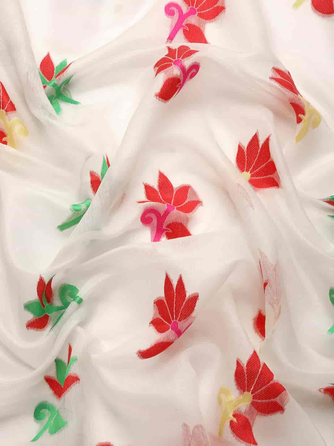 Woven Design Ethnic Motifs Phulkari Pure Cotton Jamdani Saree