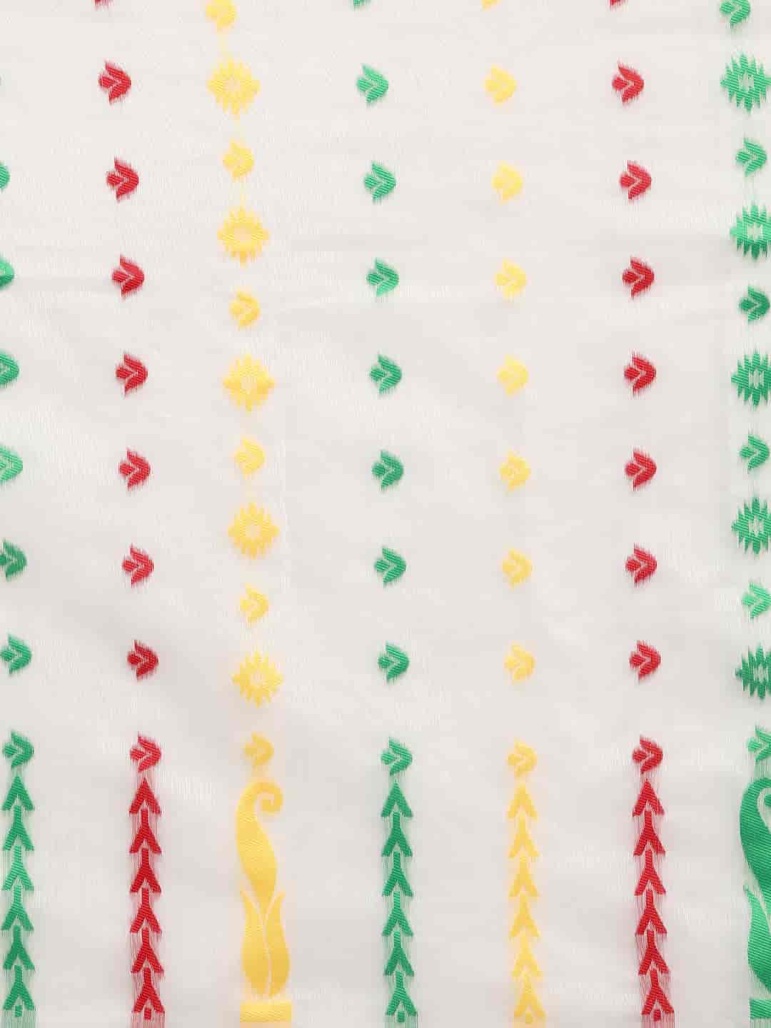 Woven Design Ethnic Motifs Phulkari Pure Cotton Jamdani Saree