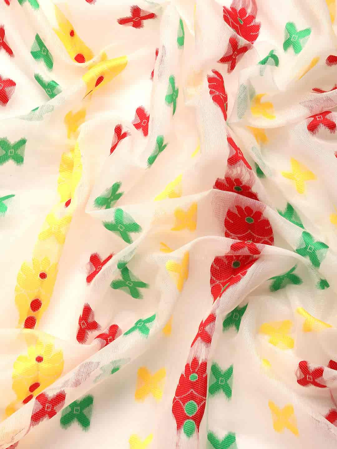 Woven Design Ethnic Motifs Phulkari Pure Cotton Jamdani Saree