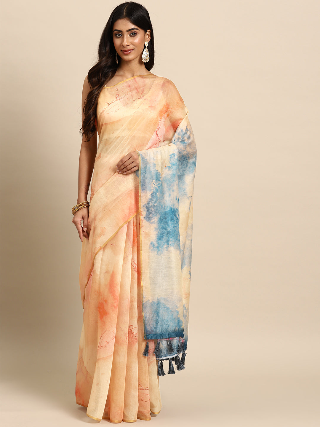 Organza Celebrity Style Tie & Dye Saree