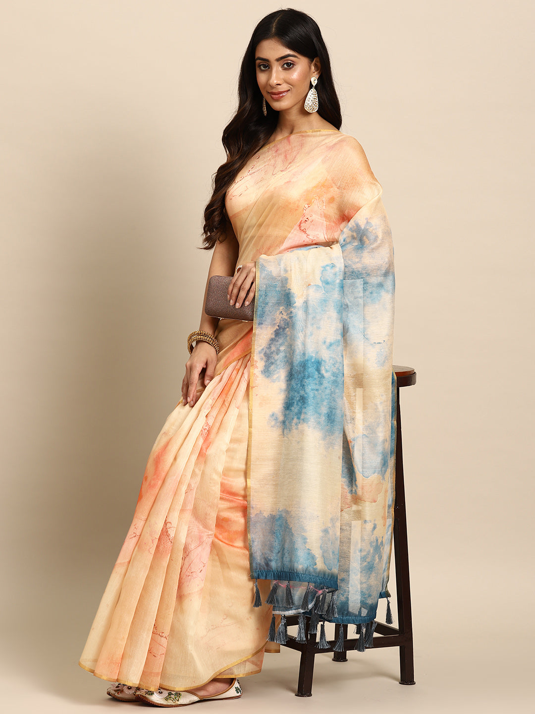 Organza Celebrity Style Tie & Dye Saree