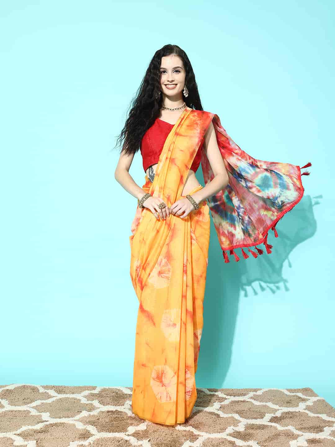 Organza Celebrity Style Tie & Dye Saree