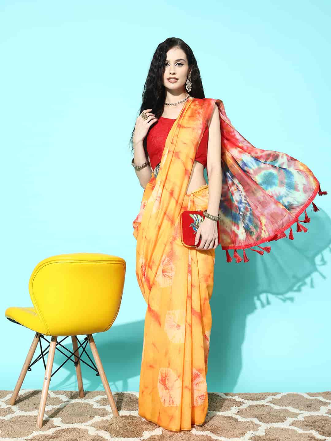 Organza Celebrity Style Tie & Dye Saree