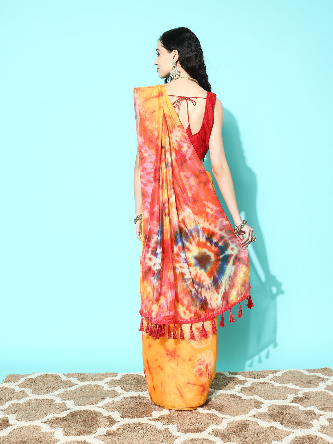 Organza Celebrity Style Tie & Dye Saree