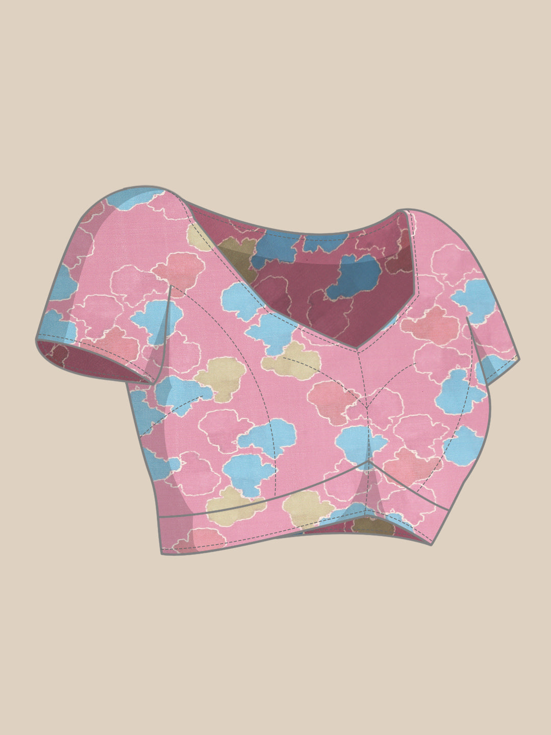 Women's Soft Silk Color Blocked Digital Printed Saree