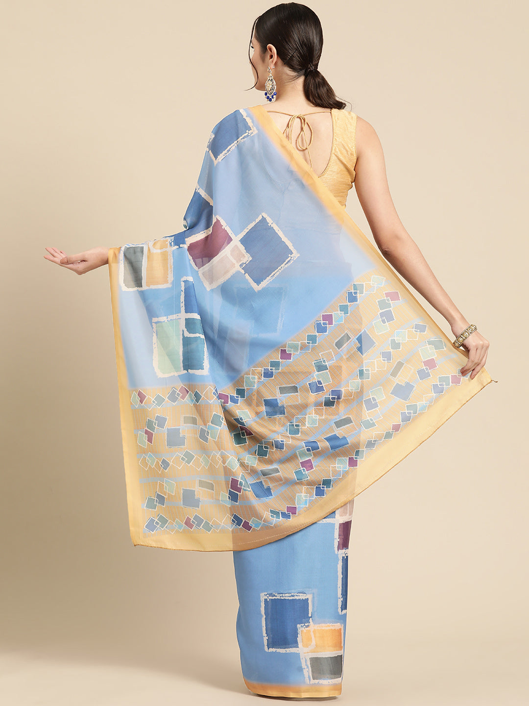 Women's Soft Silk Color Blocked Digital Printed Saree