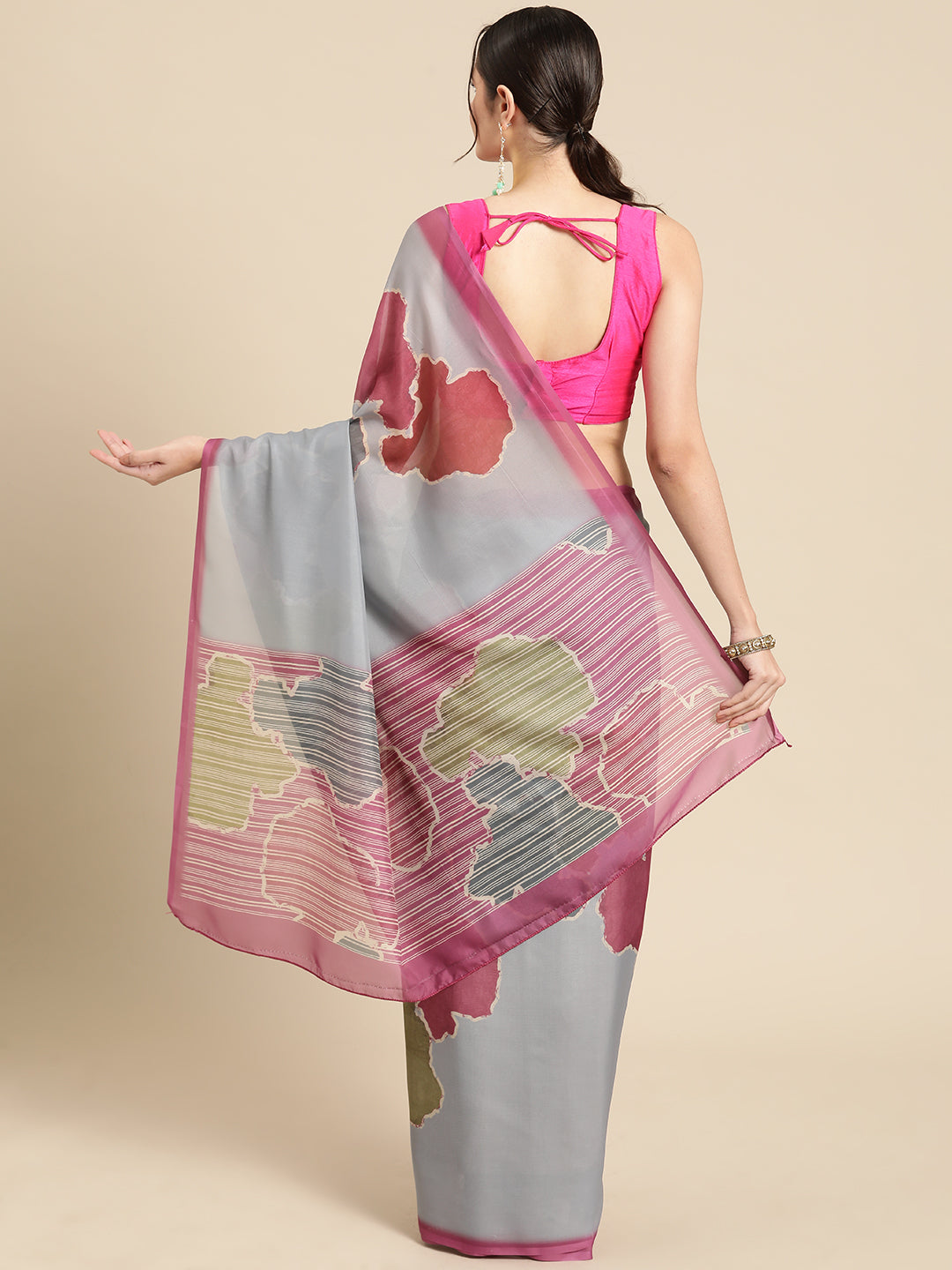 Women's Soft Silk Color Blocked Digital Printed Saree