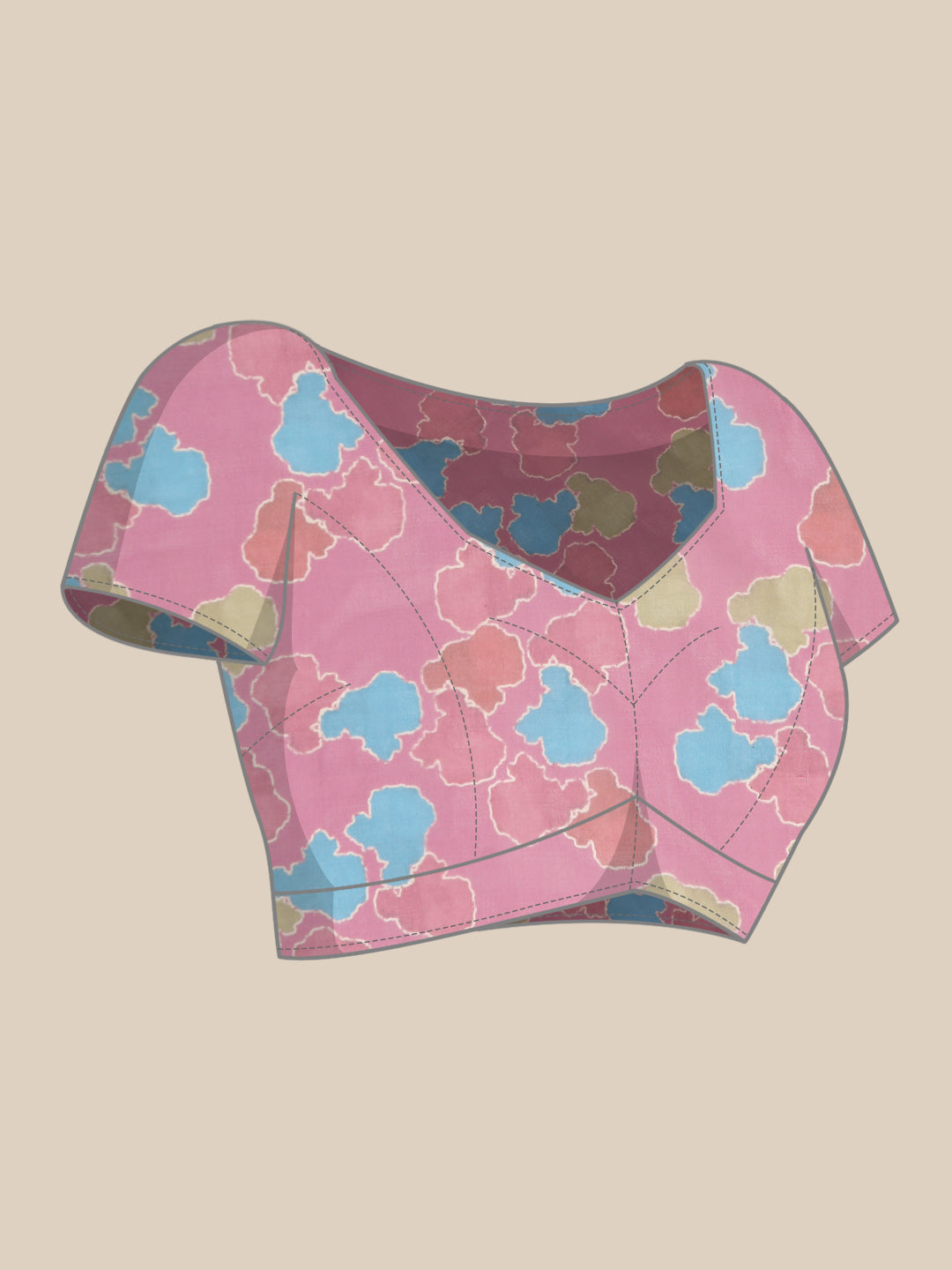 Women's Soft Silk Color Blocked Digital Printed Saree