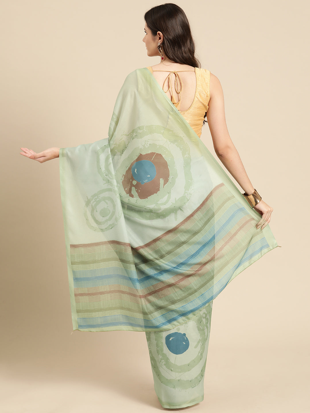 Women's Soft Silk Color Blocked Digital Printed Saree