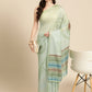 Women's Soft Silk Color Blocked Digital Printed Saree