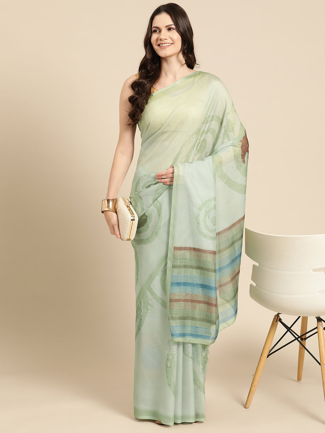 Women's Soft Silk Color Blocked Digital Printed Saree