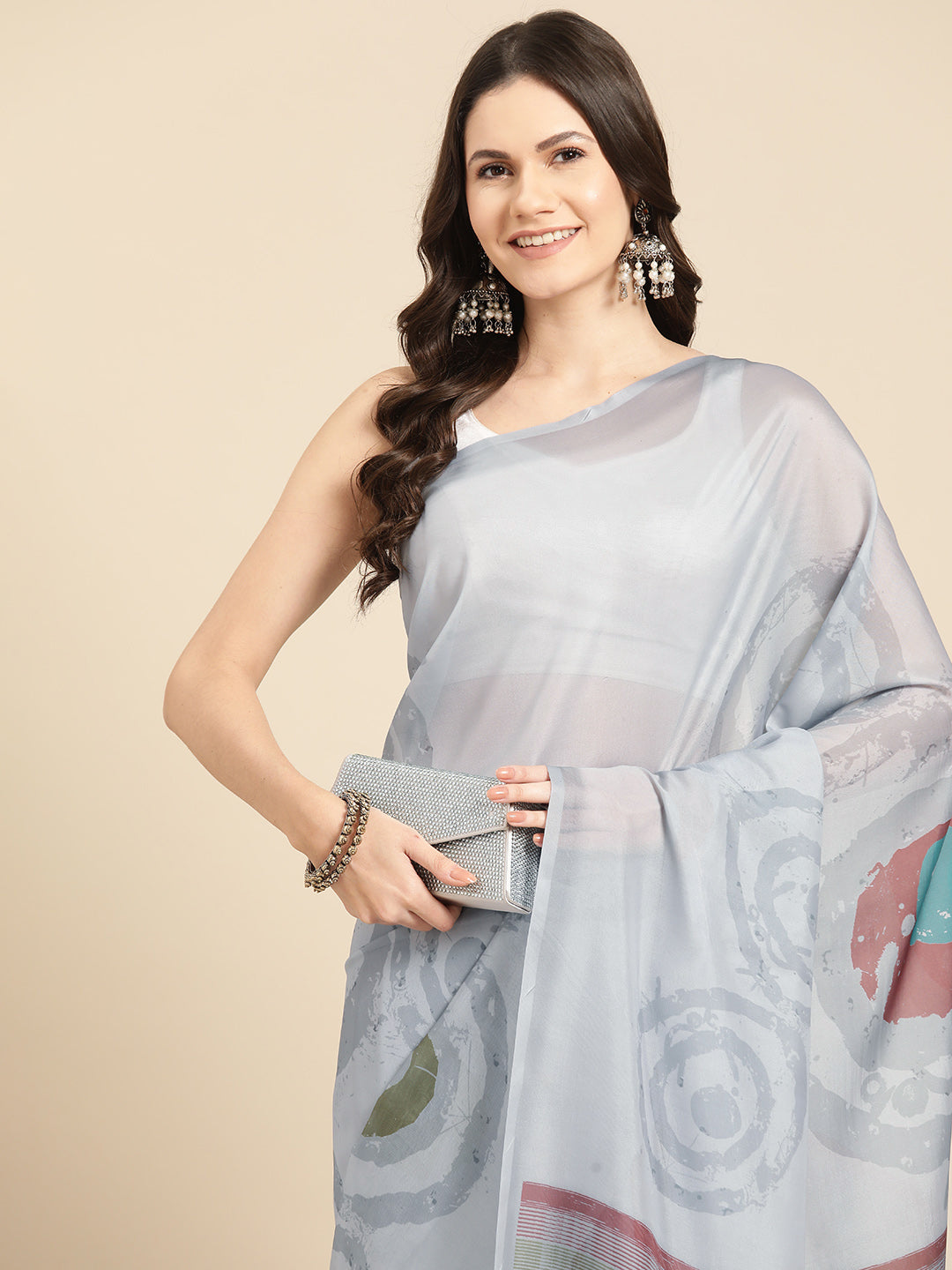 Women's Soft Silk Color Blocked Digital Printed Saree