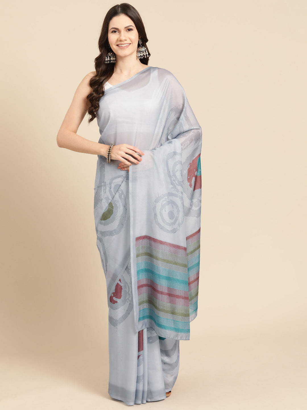 Women's Soft Silk Color Blocked Digital Printed Saree