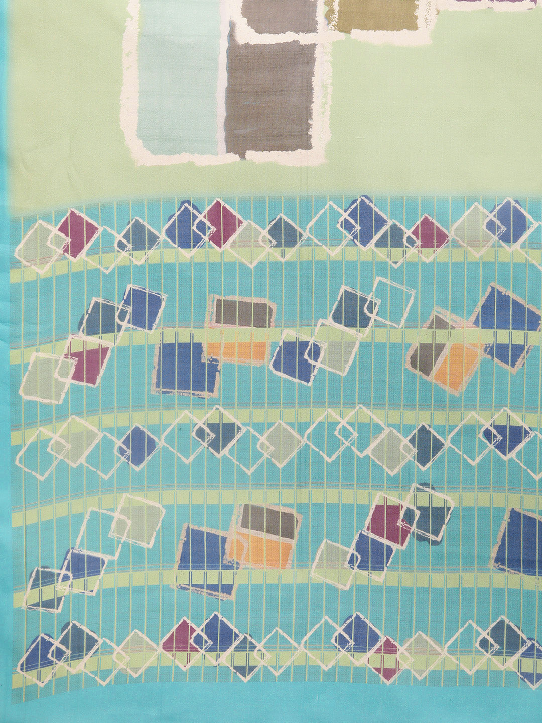 Women's Soft Silk Color Blocked Digital Printed Saree