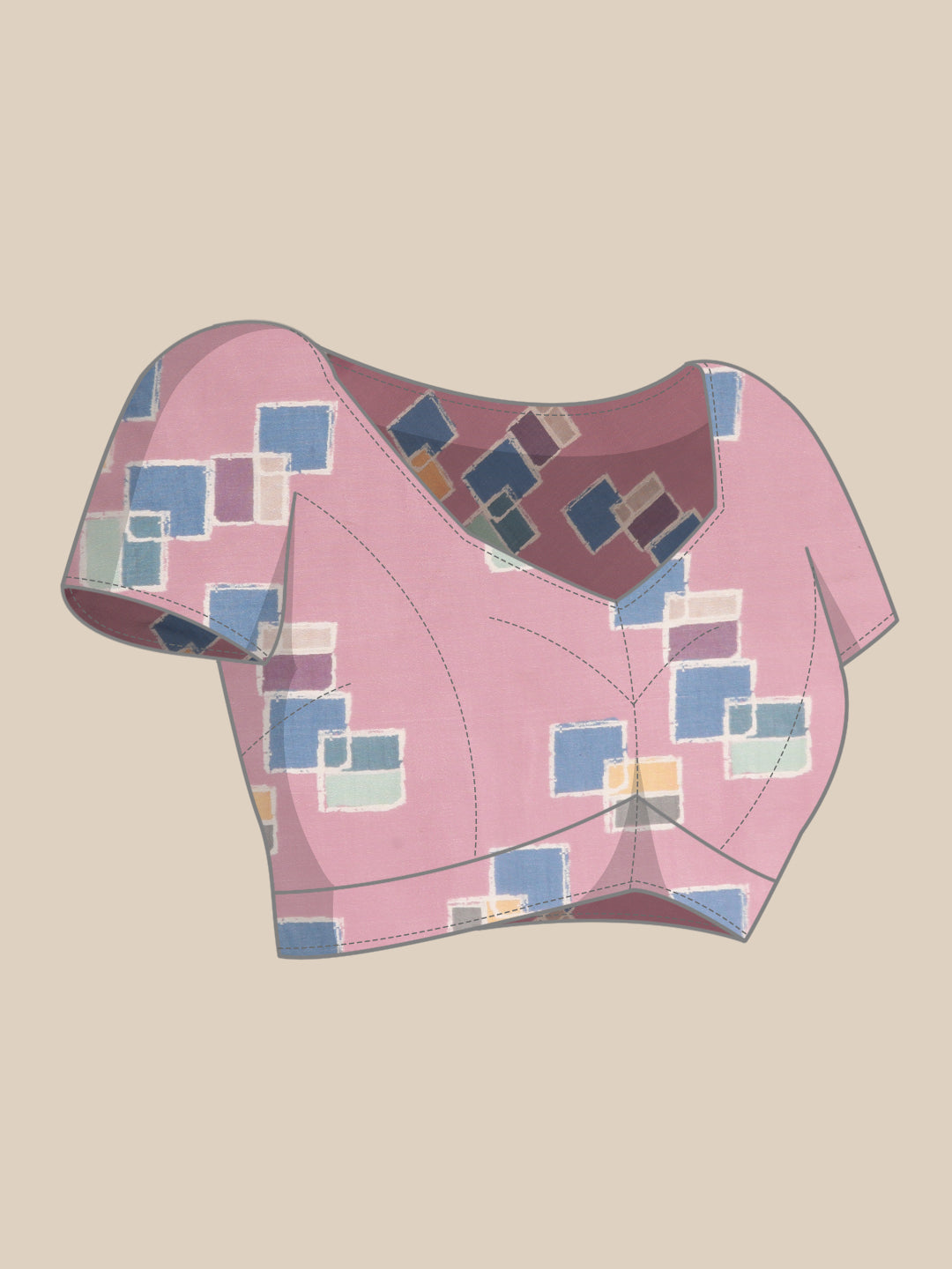 Women's Soft Silk Color Blocked Digital Printed Saree