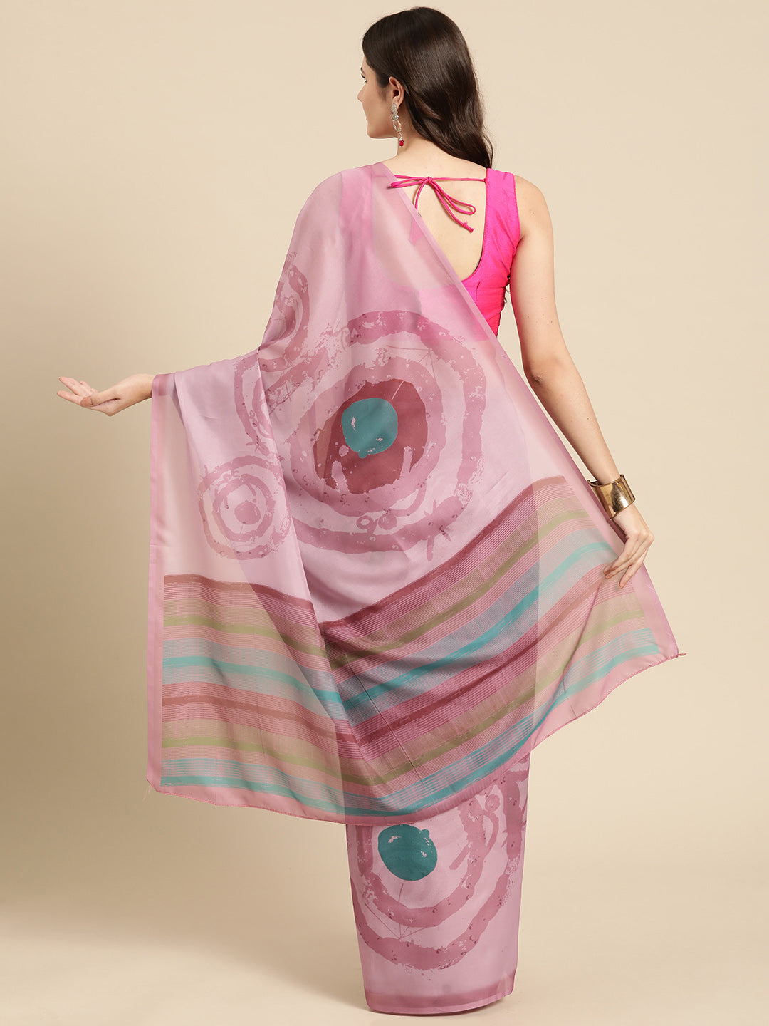 Women's Soft Silk Color Blocked Digital Printed Saree
